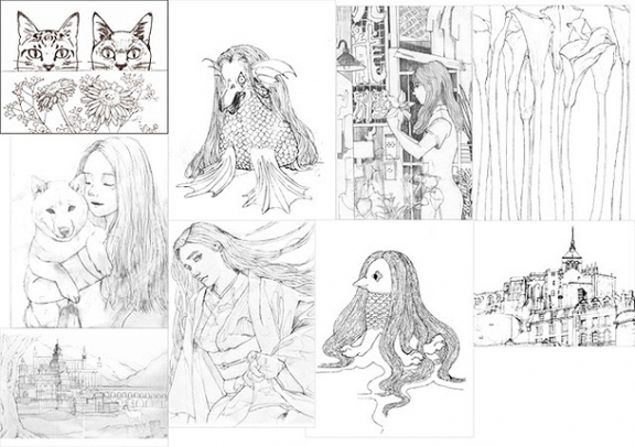 掲載されている塗り絵作品