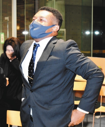 西武からの育成３位指名を喜ぶ宮本外野手＝熱田区の名古屋学院大で