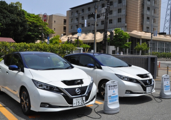 金沢工業大に設置されたＥＶステーション＝野々市市扇が丘で