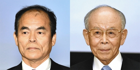 赤崎勇さん（右）、中村修二さん（左）