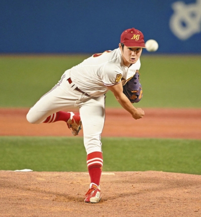 名城大－九州共立大　先発した名城大・真田＝神宮球場で