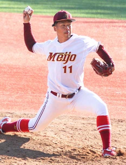 ４イニングを１安打無失点と好投した名城大の松本＝パロマ瑞穂野球場で