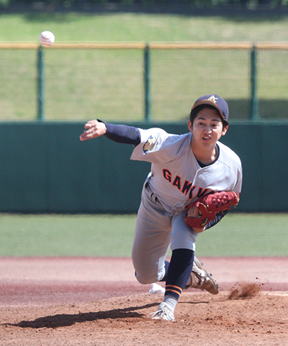 力投する愛院大の大坪