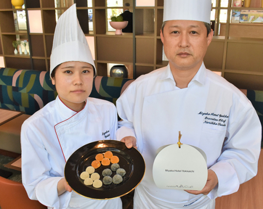 都ホテル四日市と皇学館大生が開発したパートドフリュイ＝四日市市安島の同ホテルで