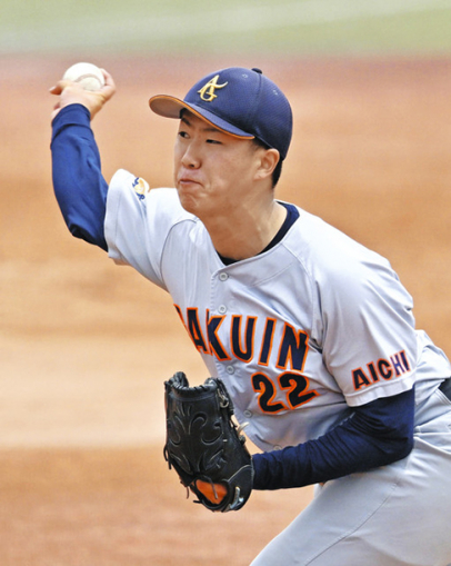 中京大打線を１失点に抑え完投した愛院大・岡村