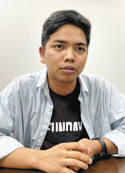 日本での留学生活について話すナインさん＝名古屋市千種区で